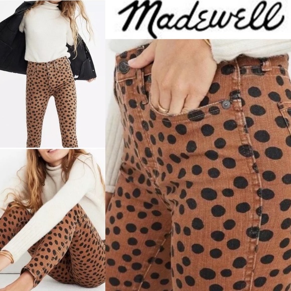 Madewell 10” high rise skinny polka dot jeans 27